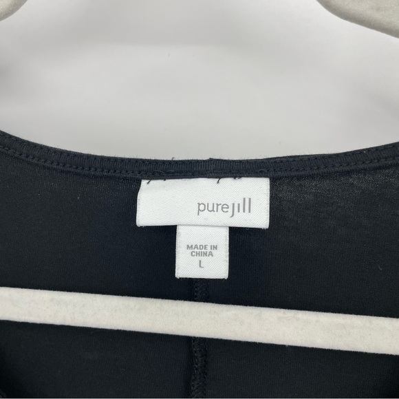 Pure Jill Stretch Jersey Tank Top Jagged Hem Lagenlook Midi Dress Sz L - Picture 2 of 8